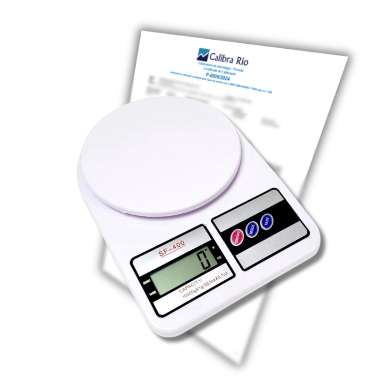 Balança de Cozinha Digital de Mesa de 0 a 10 kg com Certificado de Calibração Rastreável ou com Selo de Acreditação RBC